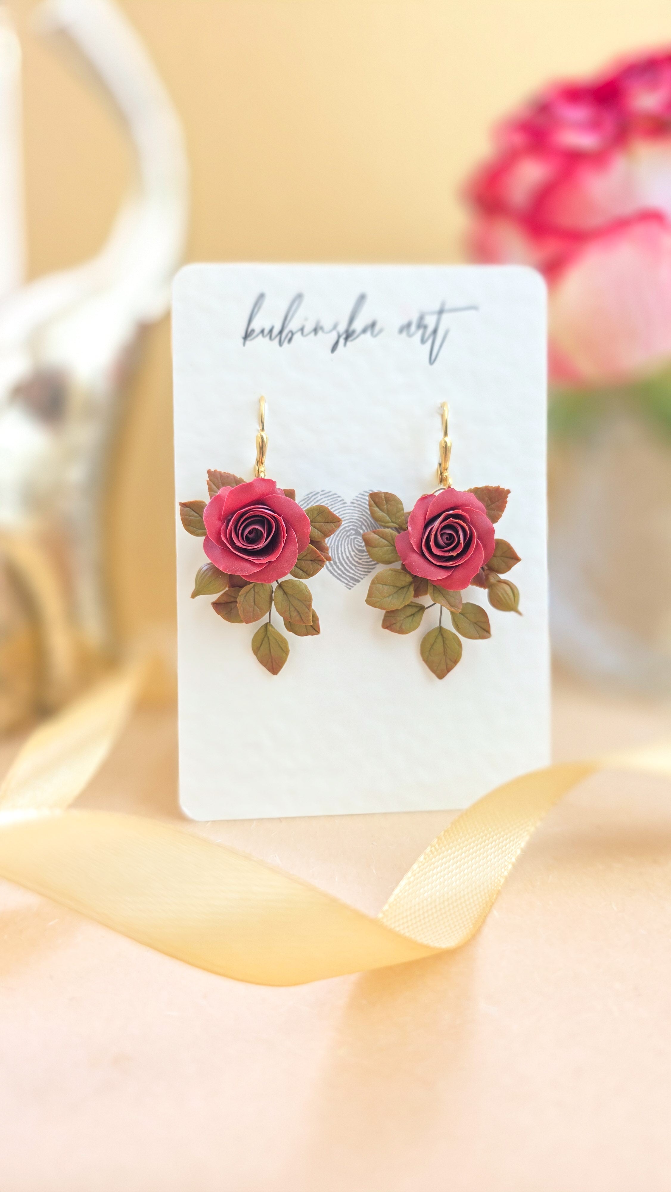 Red Roses - Danglers Earrings