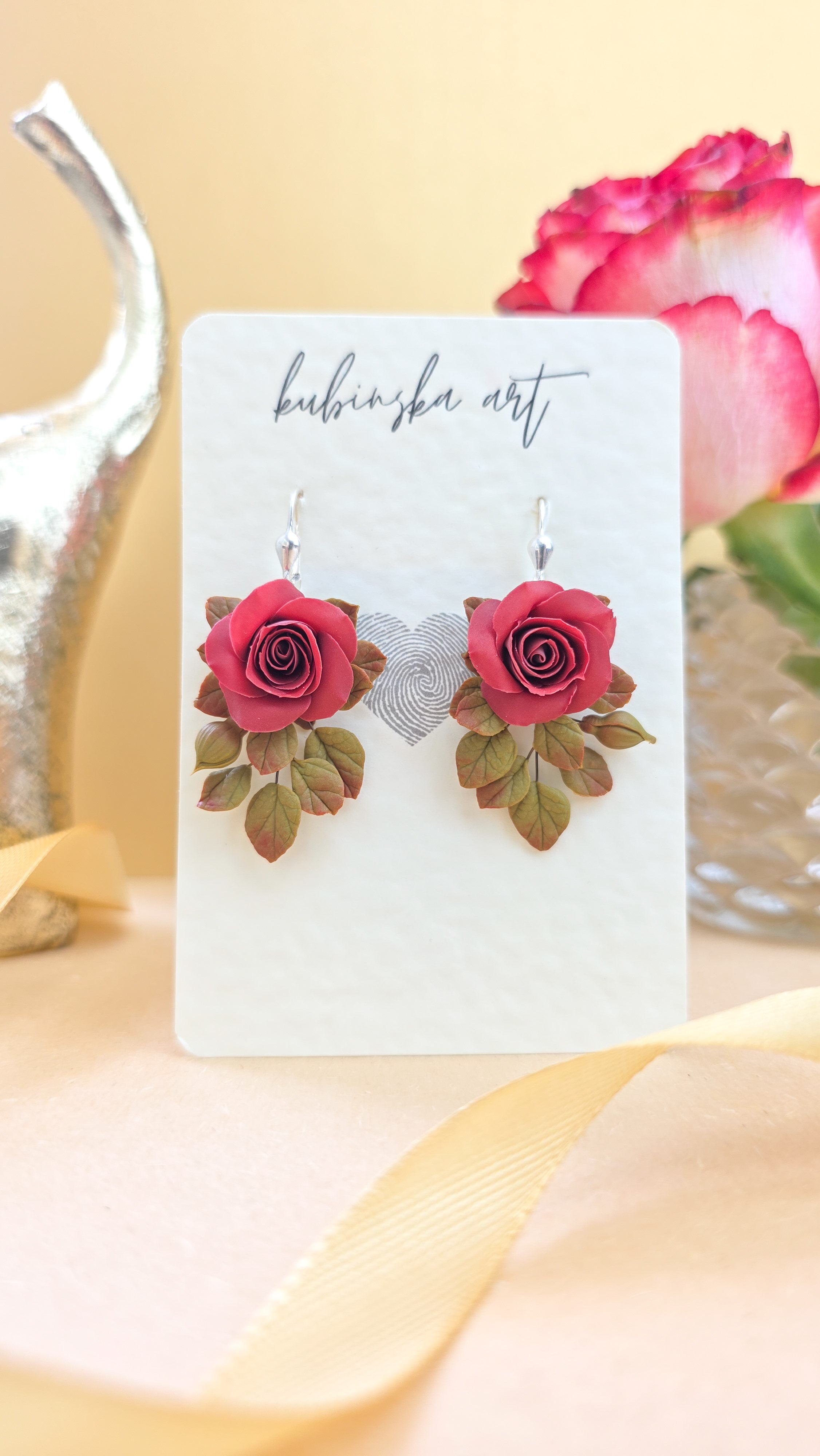 Red Roses - Danglers Earrings