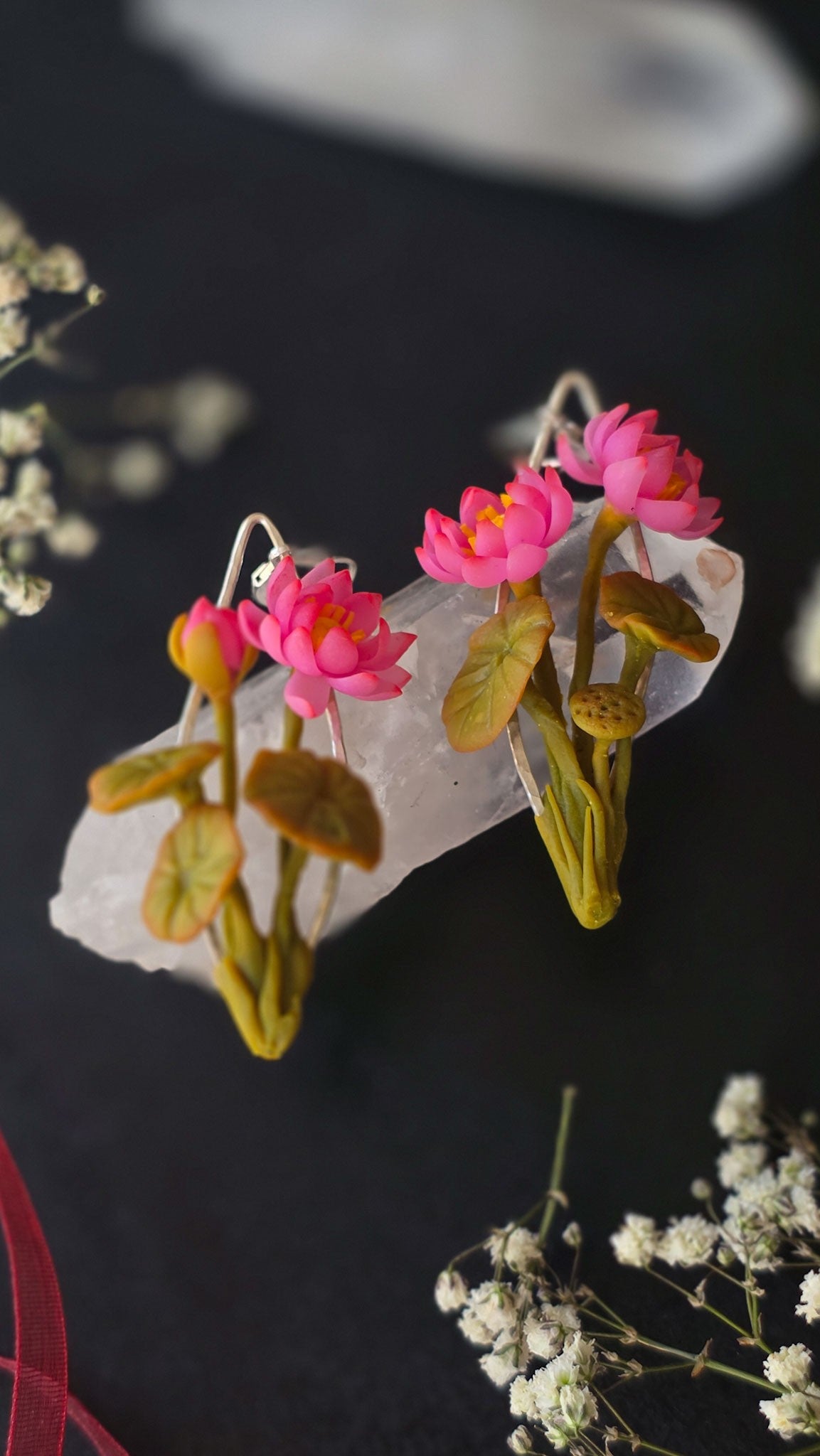 Pink Water Lilies - Silver