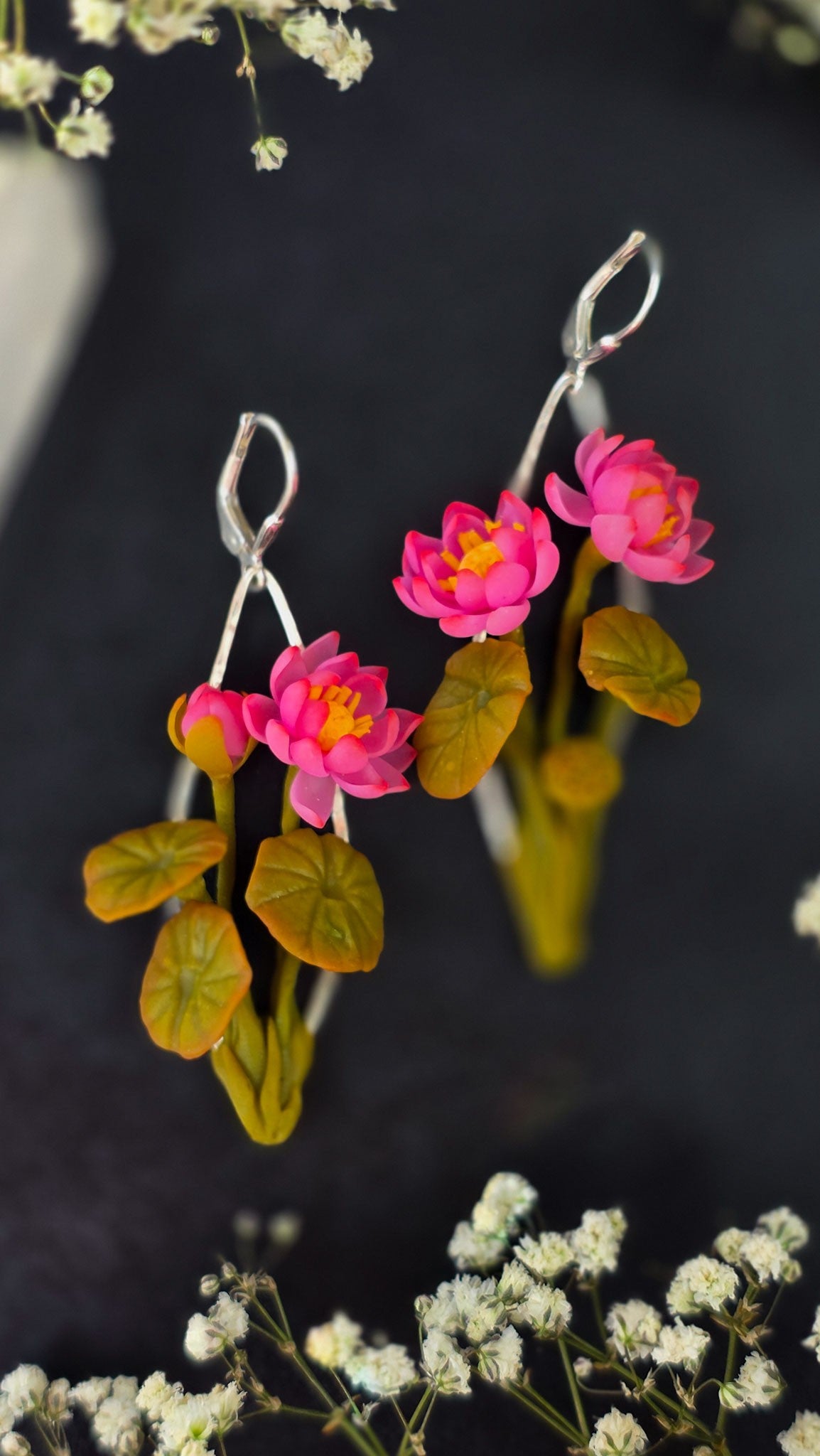 Pink Water Lilies - Silver